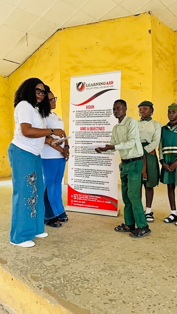 An SS3 student receiving WAEC support from LEF.